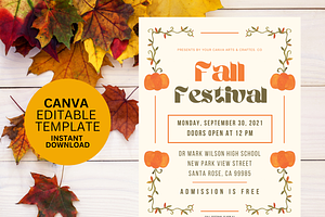 Editable Fall Festival Flyer CANVA