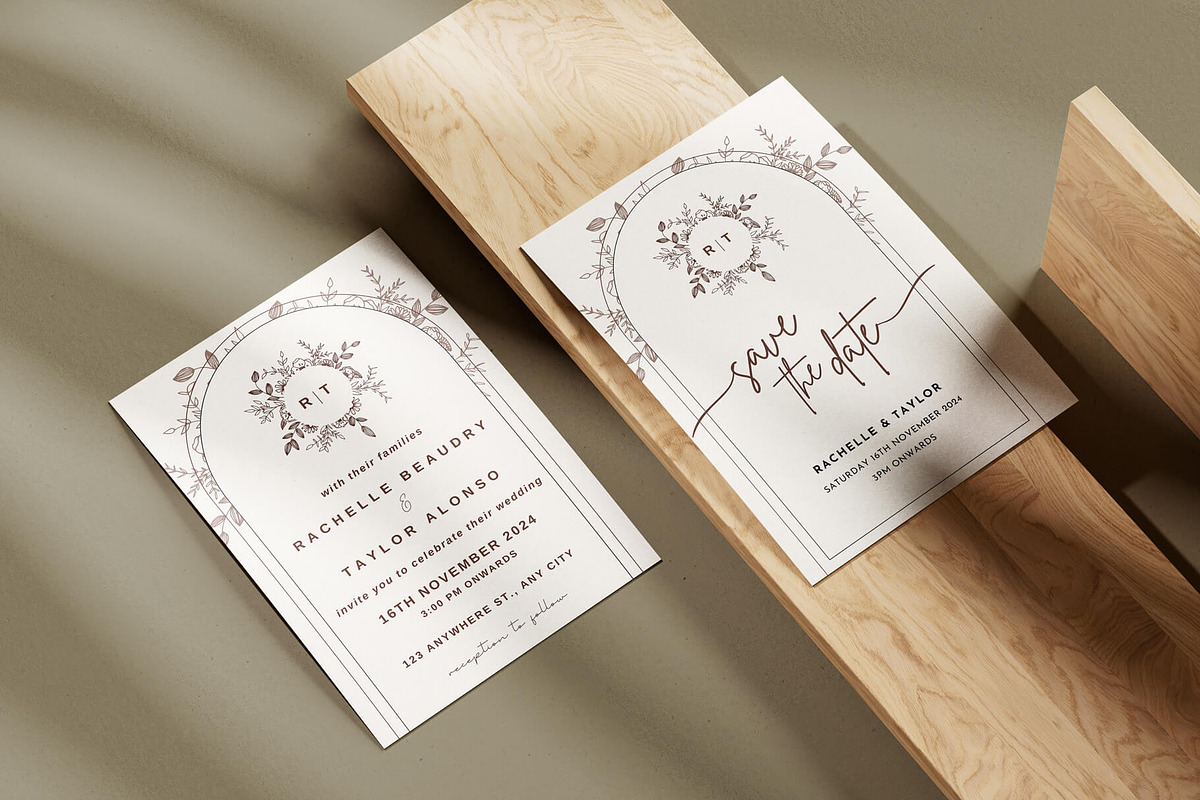 Minimal Wedding Invitation Card, an Invitation Template by DesignGenix (Photo 5 of 7)