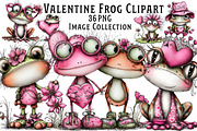 Valentine's Whimsical Frogs Clipart, an Illustration by Dream Creation (Thumbnail 1 of 8)