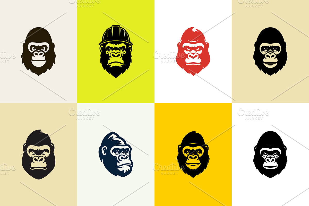 Gorilla logo collection, a Branding & Logo Template by Team_Ultra_Graphics (Photo 1 of 9)