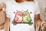 Adorable Lovebirds Cuddling Png, an Illustration by Creative Art (Thumbnail 2 of 6)