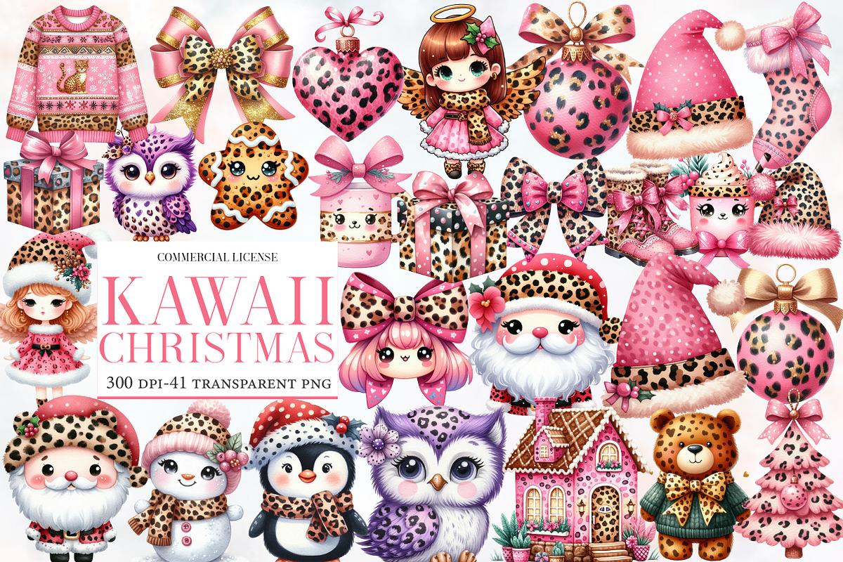 Kawaii Coquette Christmas Clipart, an Illustration by Designworld (Photo 1 of 6)