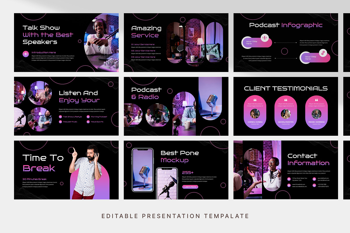 Podcast and Radio Station PowerPoint, a Presentation Template by Digitcase x Wealthwells (Photo 3 of 3)