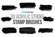 30 Acrylic Stroke Photoshop Brushes, a Brush Add-On by SimplDesign (Thumbnail 1 of 3)