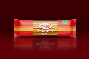 Matte Spaghetti Pasta Bag Mockup