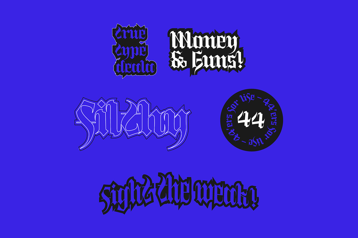 KT Cement - Experimental Blackletter, a Blackletter Font by Kulturë Type (Photo 8 of 8)