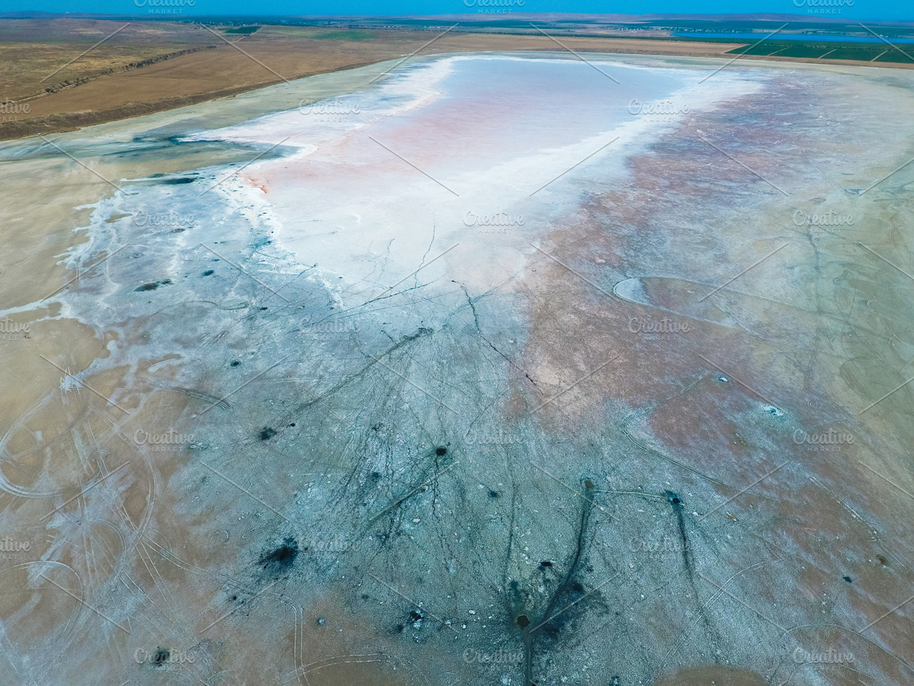 Top view of the salt lake mud sources external similarity with craters mud, a Nature Photo by ELEONIMAGES