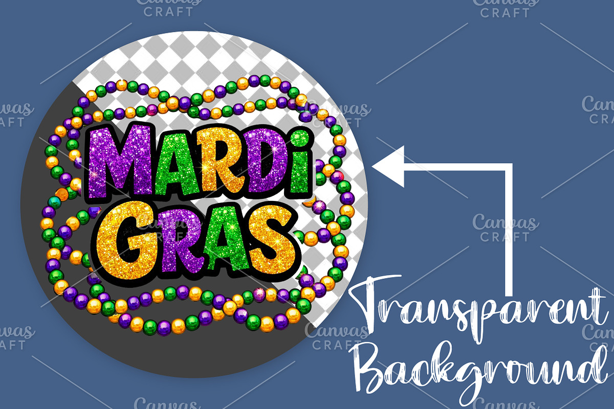 Glitter Mardi Gras PNG, an Illustration by Canvas Craft (Photo 2 of 6)