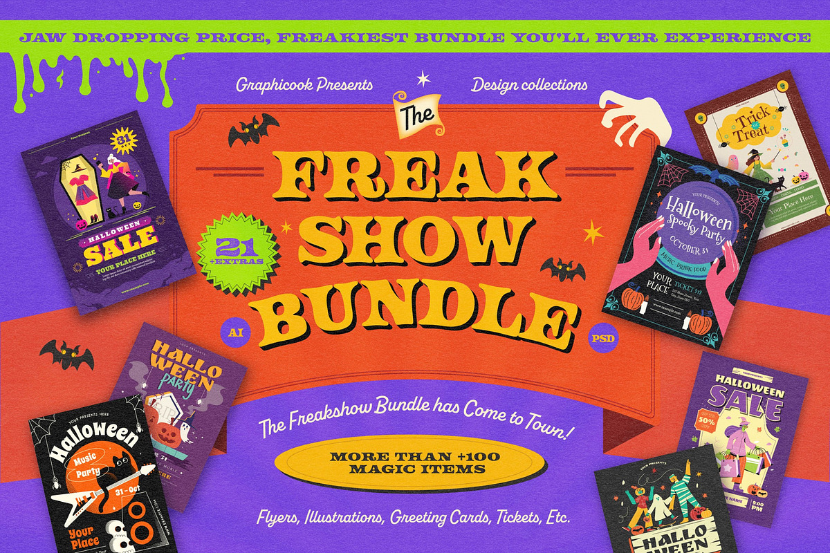 Freakshow Bundle, a Templates & Theme by graphicook (Photo 1 of 14)