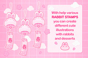 Cute Procreate Stamps Sakura Rabbit, an Animal Illustration by InkPrintsTattoo (Thumbnail 7 of 7)