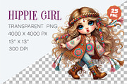 Stylish cartoon hippie girl. Clipart, an Animal Illustration by KENO Mascots (Thumbnail 3 of 10)