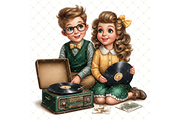 Record Playing Clipart JPG, a Person Illustration by Memories By Lea (Thumbnail 9 of 17)