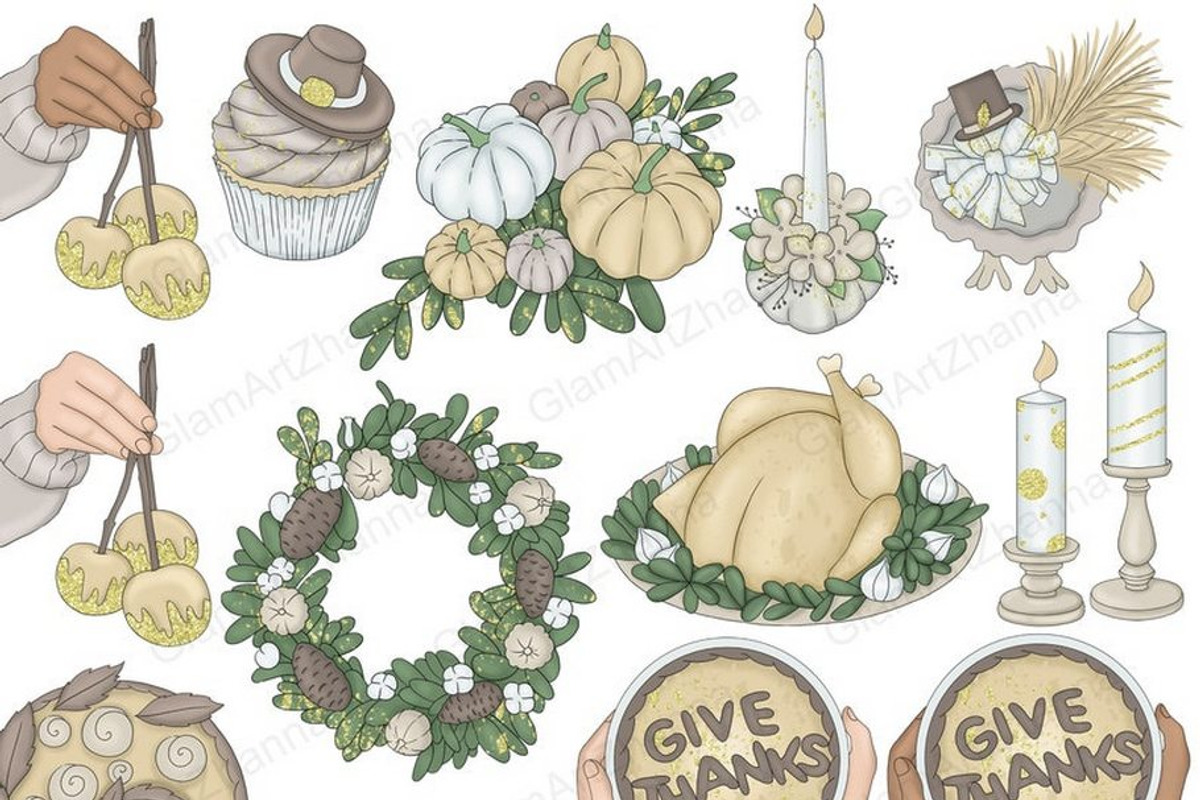 Giving Thanks Clipart, an Illustration by GlamArtZhanna (Photo 2 of 3)