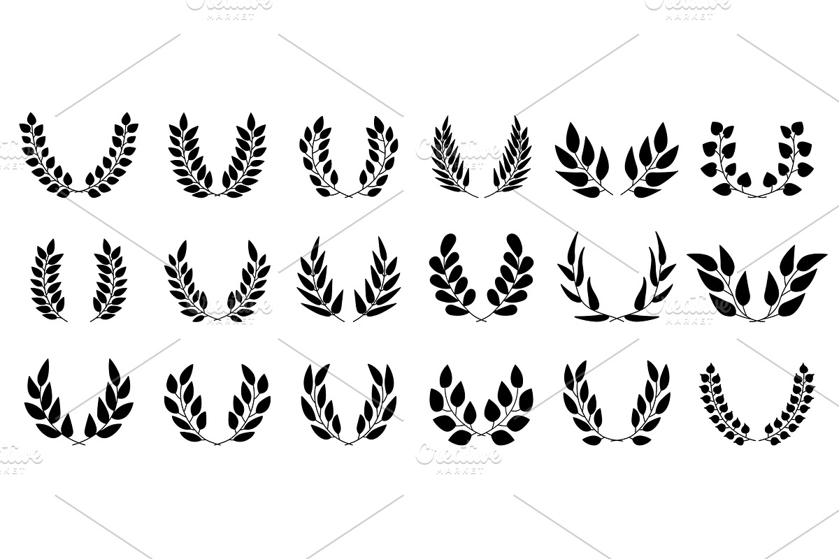 A set of laurel wreath designs, an Object Illustration by Woters little shop