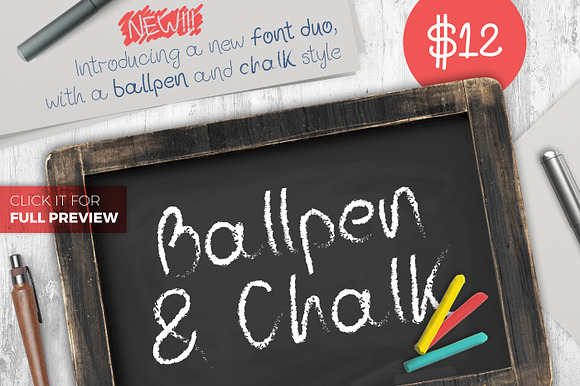 Ballpen and Chalk Typeface preview 3
