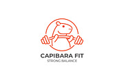Capibara Fit Monoline Gym Logo, a Graphic by Mightyfire (Thumbnail 2 of 3)