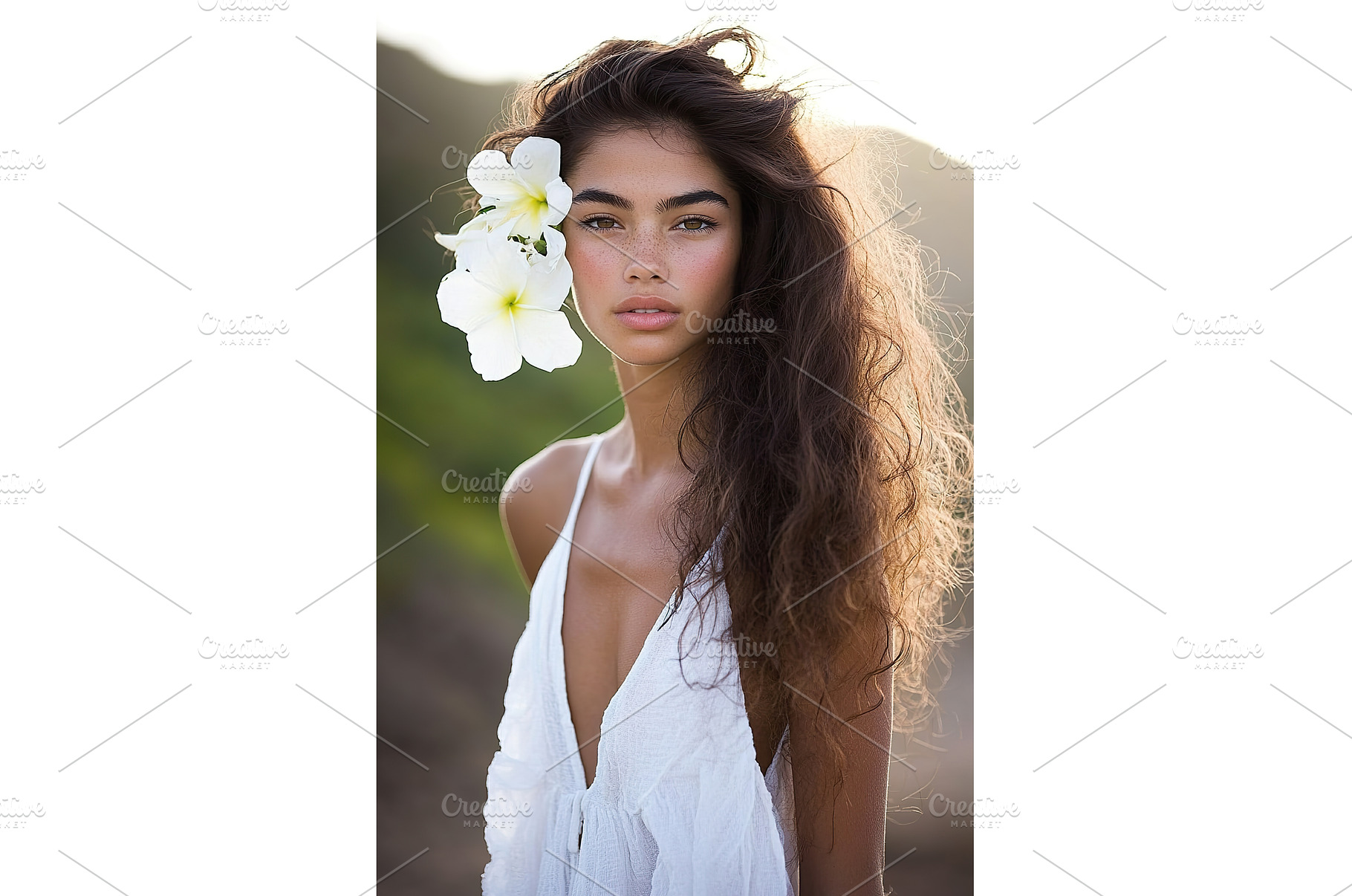 Hawaiian bridal hairstyle with, a Nature Photo by Lermont51
