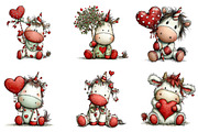 Whimsical Valentine Unicorn Clipart, an Illustration by Dream Creation (Thumbnail 5 of 6)