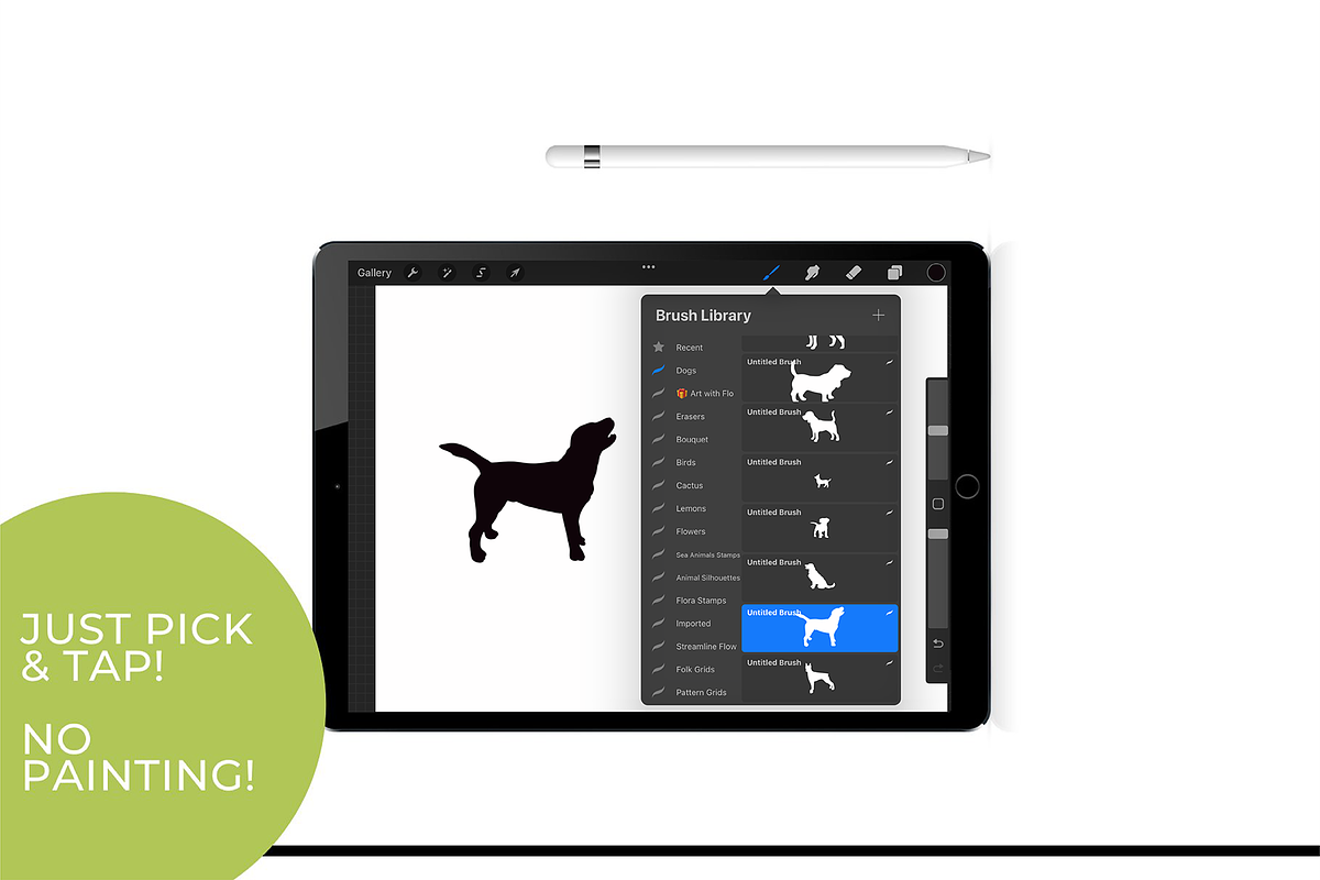 Procreate Brush Stamps - Dogs, a Brush Add-On by Gabba Delgado (Photo 2 of 7)