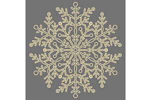 Round Vector Snowflake With Abstract