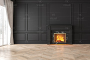 CLASSIC INTERIOR WITH FIREPLACE, a Decorative Illustration by YKvisual (Thumbnail 2 of 2)