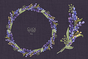 Watercolor set with Lavender Flowers, an Illustration by NataliVA (Thumbnail 3 of 4)
