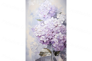 Set Interior Floral Artwork Impasto