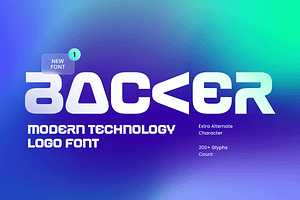 Backer - Modern Technology Logo Font