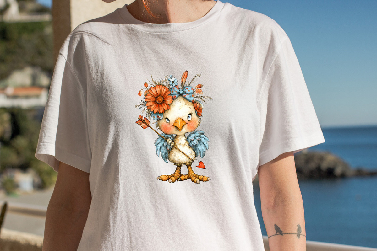 Whimsical Chicken Valentine Clipart, an Illustration by SVGArt (Photo 8 of 8)