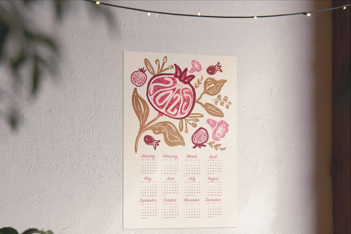 Pomegranate 2025 Calendar Printable, a Poster Template by Anis Illustration (Photo 6 of 7)