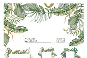 Tropical leaves and birds watercolor, an Illustration by Kate Lanbina (Thumbnail 9 of 19)