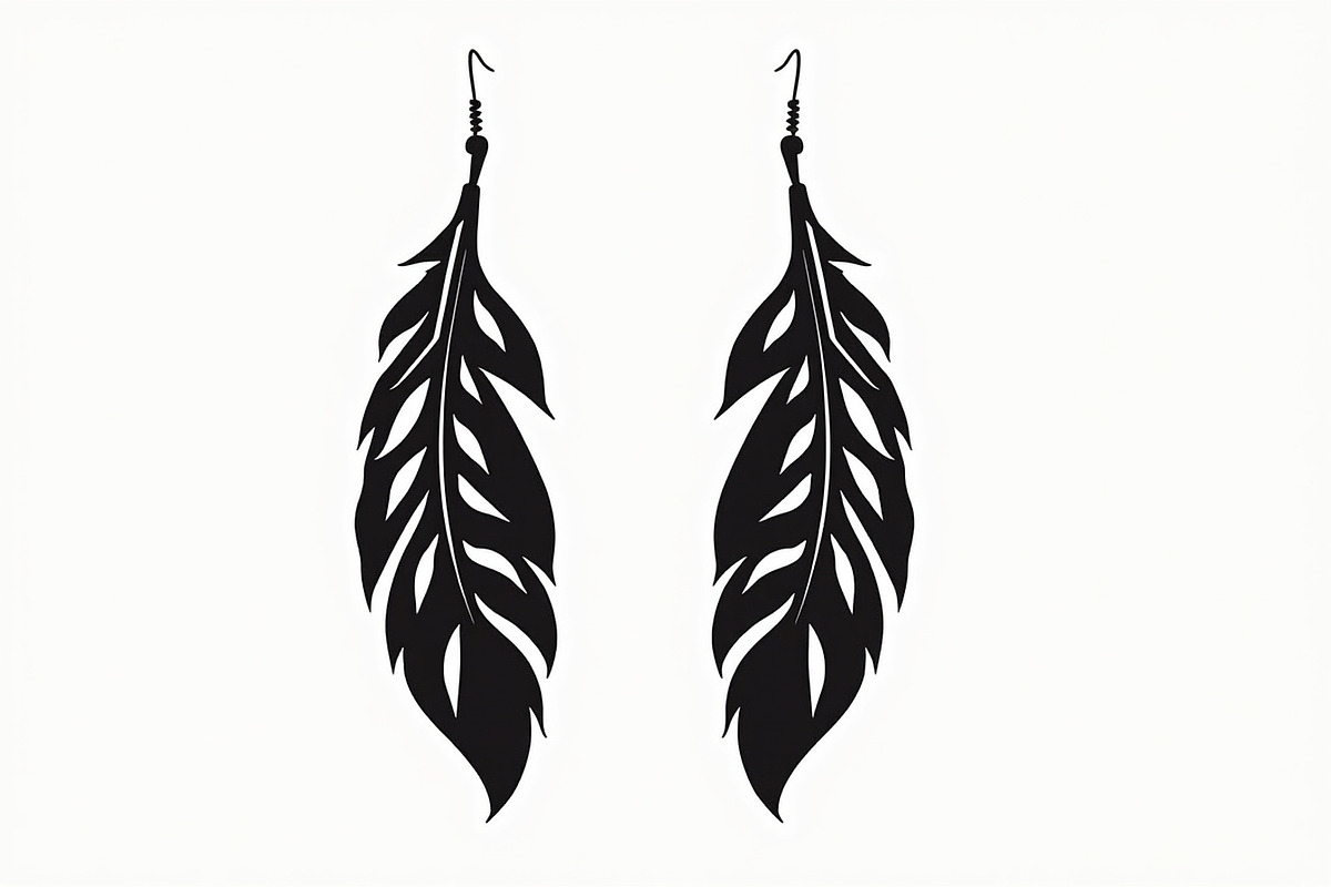 Leaf Earring Silhouette Bundle, a Graphic by balal (Photo 6 of 11)