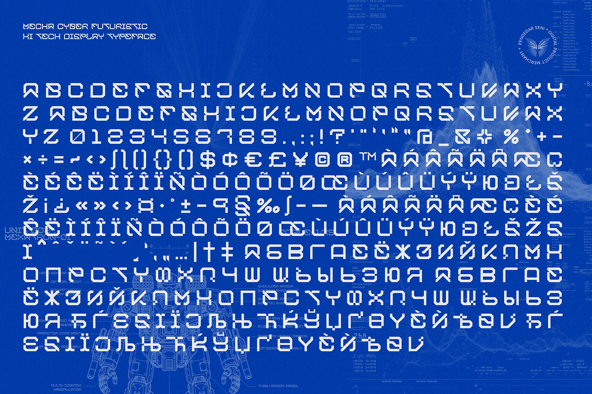 Mexatron - Sci-Fi Display Font, a Sans Serif Font by Pengedar Seni (Photo 10 of 10)