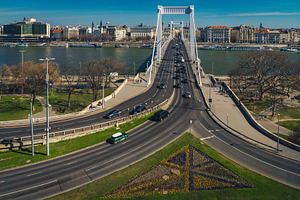 Elizabeth bridge and Danube river, an Architecture Photo by Alpine Dreams