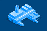 isometric buildings vector set, an Object Illustration by foxndeer (Thumbnail 3 of 4)