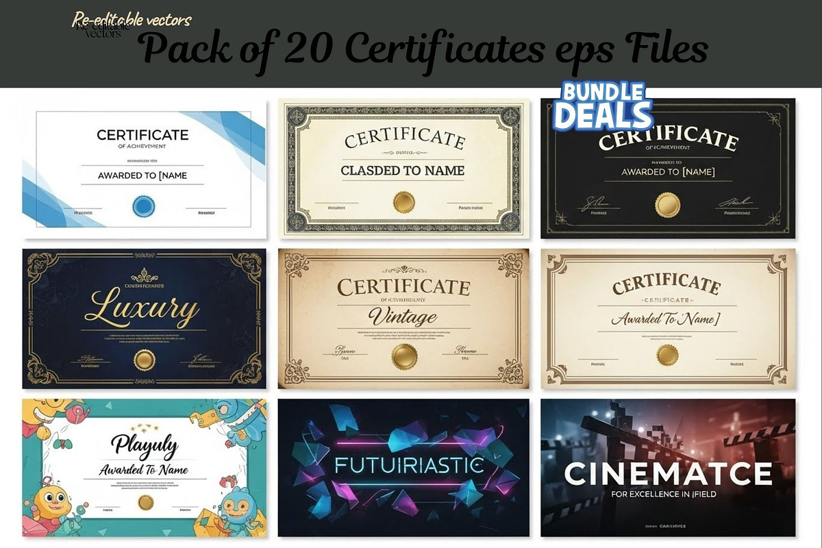 20 Creative editable Certificate, a Branding & Logo Template by Aban's World (Photo 16 of 16)