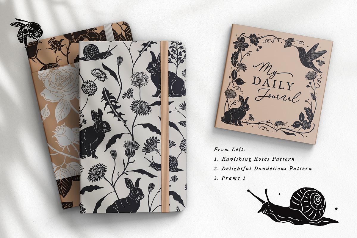 Shadow Garden Vector Collection, a Decorative Illustration by rouxsupplyco (Photo 5 of 17)
