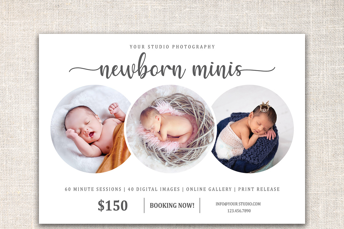 Newborn Mini Session Template :, a Card Template by Designscozy (Photo 2 of 4)