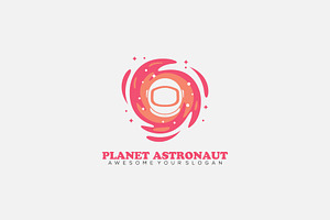 Planet Astronaut Abstract Vector