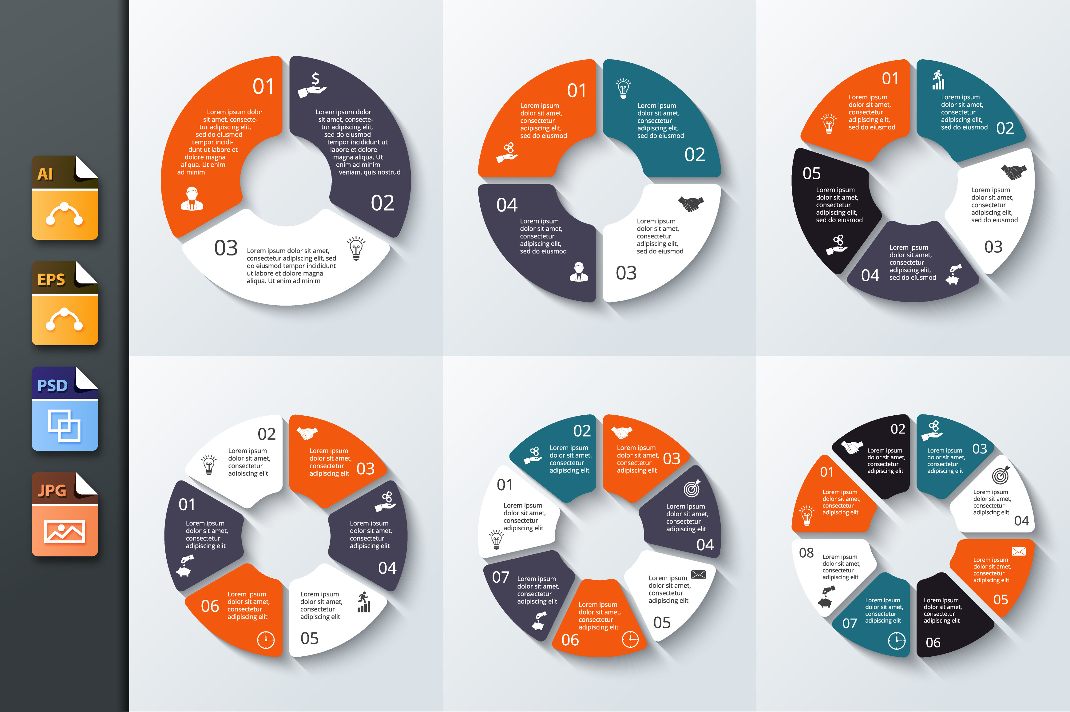 Infographics template set v.8, a Presentation Template by Abert