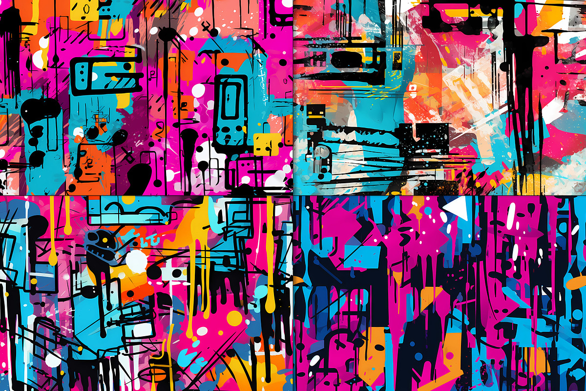 20 Seamless Urban Graffiti Patterns, a Pattern Graphic by Nordic Design (Photo 9 of 9)