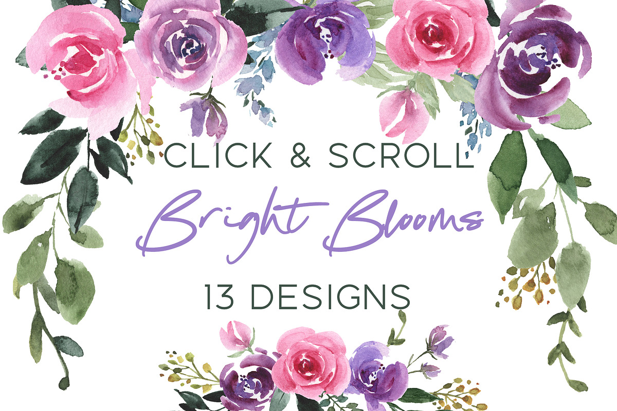 Bright Pink and Purple Florals, a Texture Illustration by Graphic Blue Bird (Photo 3 of 7)
