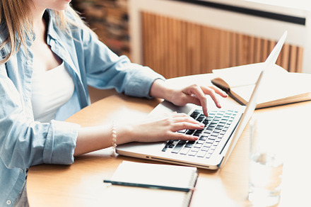 woman using laptop, a Technology Photo by OPOLJA