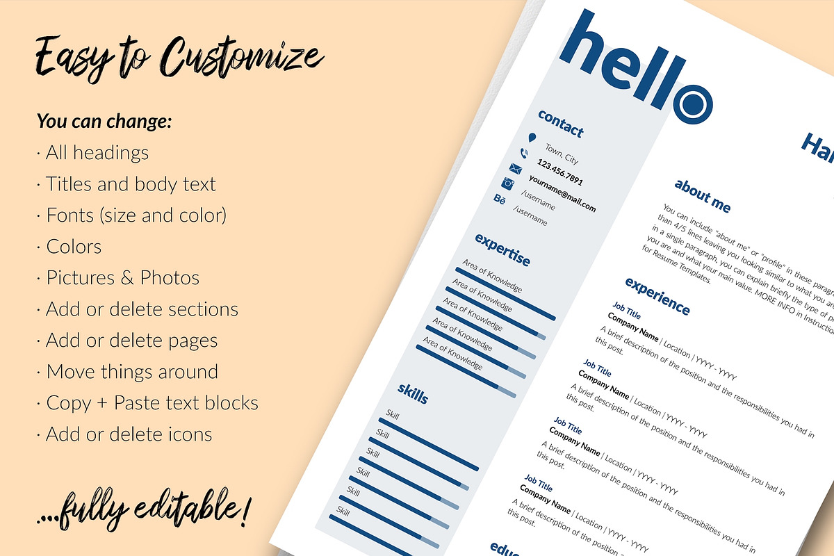 Creative Resume Format / CV - Harper