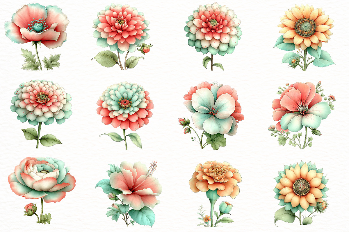 Whimsical Spring Flower clipart, an Illustration by Designworld (Photo 3 of 8)