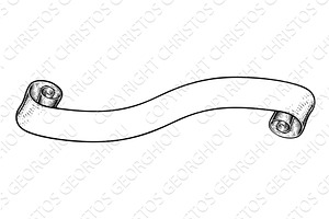 Scroll Vintage Flag Paper Banner, an Illustration by Christos Georghiou
