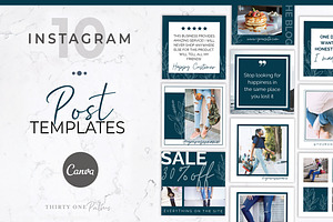 Instagram Posts for Canva | Blue