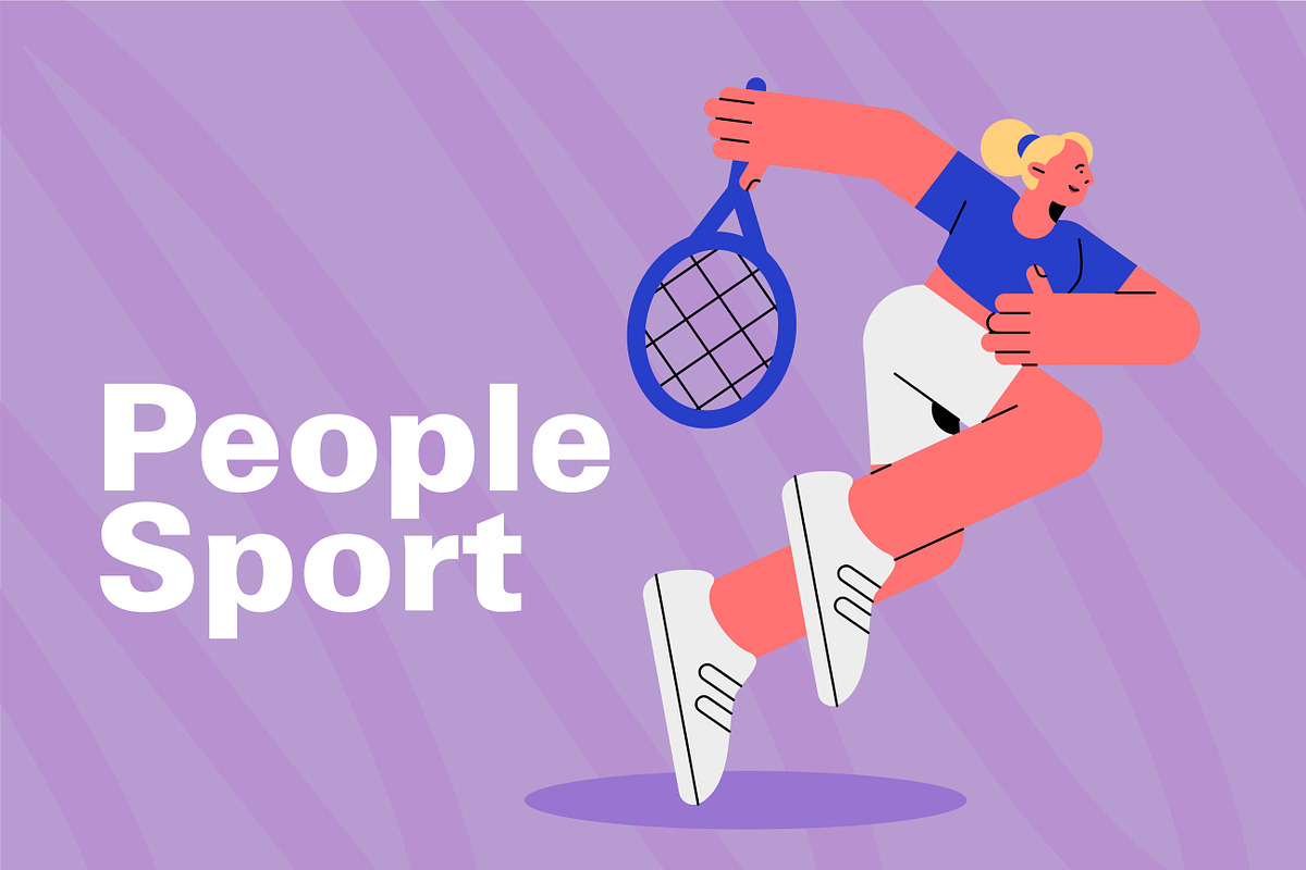 Flat Sports Characters Vector Pack, a Person Illustration by CreartiveDesign (Photo 2 of 4)
