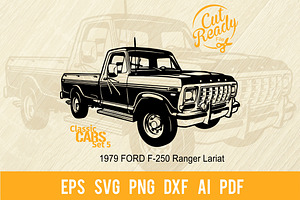1979 FORD F-250 Ranger Car SVG, an Animal Illustration by Digital-Clipart