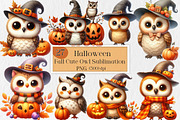 Halloween Fall Cute Owl Sublimation, an Illustration by Creative Art (Thumbnail 1 of 4)